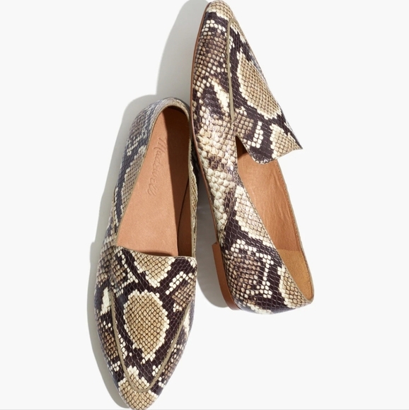 Madewell The Frances Skimmer in Snake Embossed Leather Loafers size 7 - Picture 2 of 10